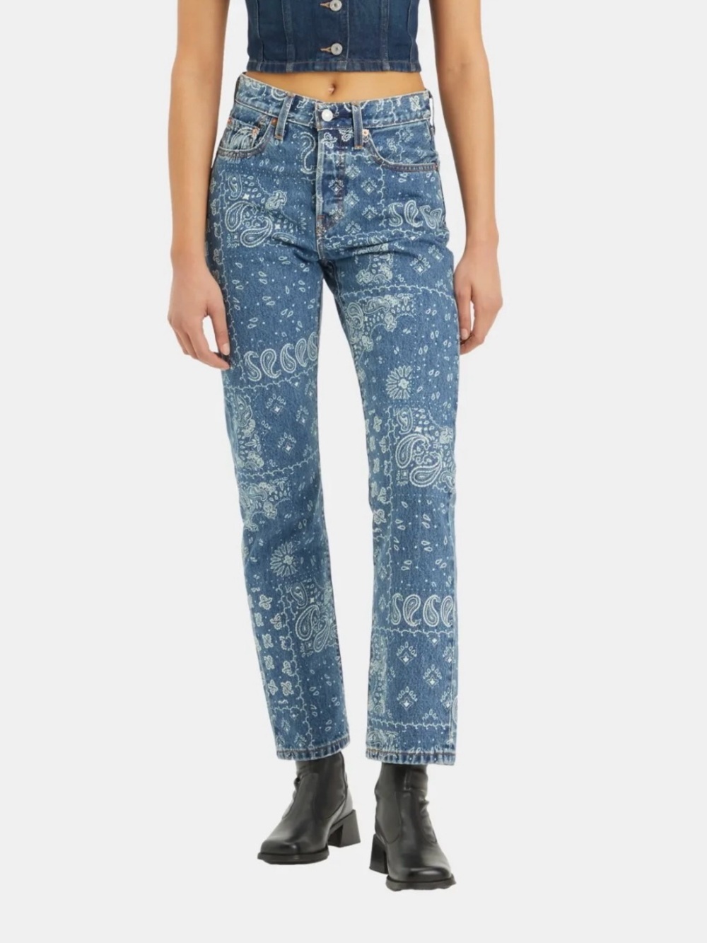 NWT Levi’s Levi's 501 Original Jean Bandana Print Size 27 x 30